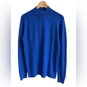KJUS $249 Kulm 100% Wool Half-zip Blue Ski /Golf Pullover Sweater Sz 48/ S
